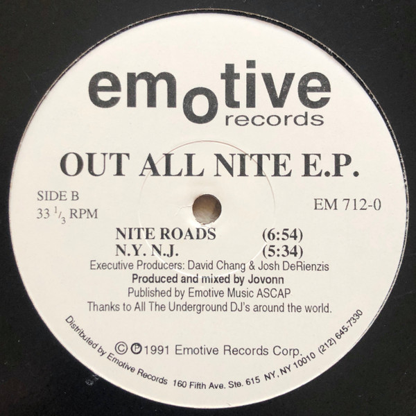 Jovonn - Out All Nite E.P. | Emotive Records (EM 712-0) - 2