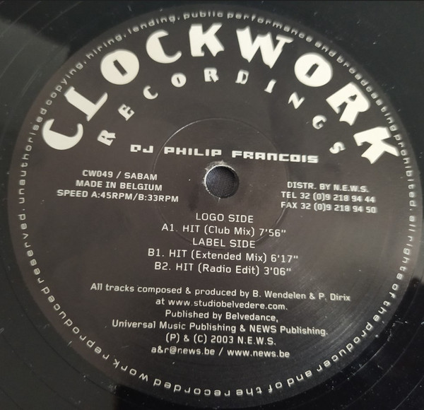DJ Philip Francois - Hit | Clockwork Recordings (CW 049) - 3