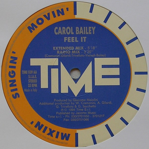 Carol Bailey - Feel It | TIME (TIME 039) - 5 Carol Bailey - Feel It | TIME (TIME 039) - 5
