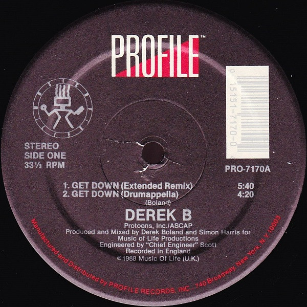 Derek B - Get Down | Profile Records (PRO-7170) Derek B - Get Down | Profile Records (PRO-7170)