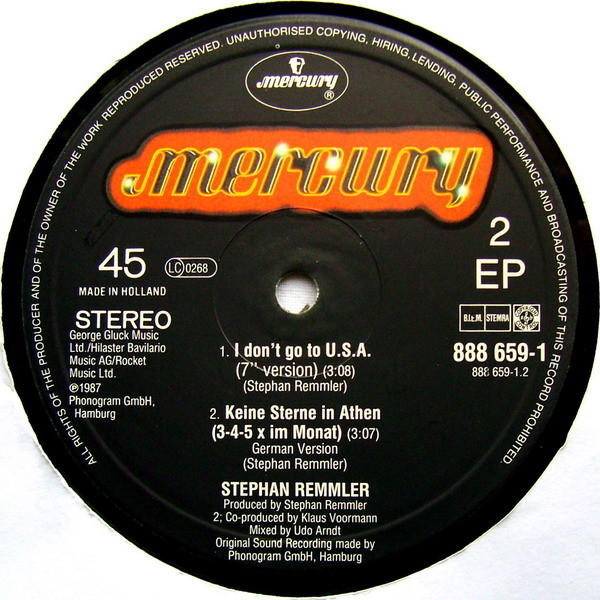 Stephan Remmler - I Don't Go To USA | Mercury (888 659-1) - 4 Stephan Remmler - I Don't Go To USA | Mercury (888 659-1) - 4