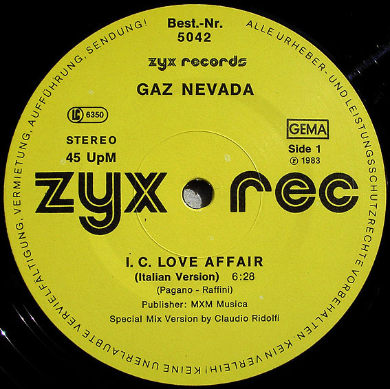Gaznevada - I.C. Love Affair | ZYX Records (5042) - 3