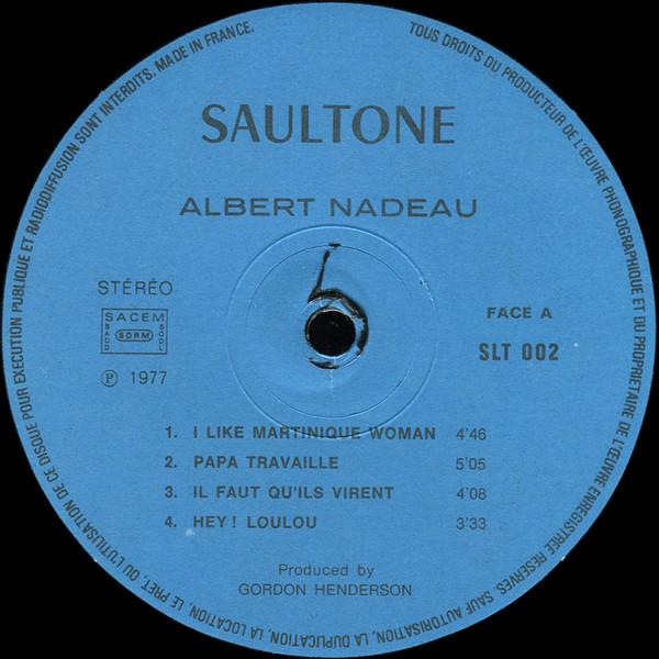 Albert Nadeau - Albert Nadeau | Saultone (SLT 002) - 3 Albert Nadeau - Albert Nadeau | Saultone (SLT 002) - 3