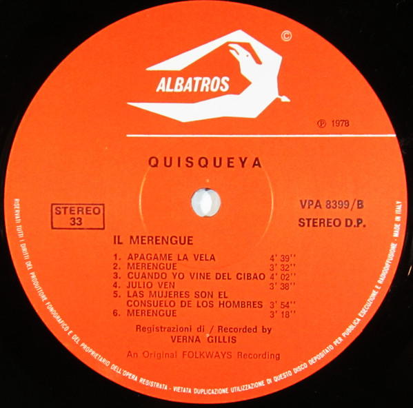 Various - Quisqueya Musica Dalla Repubblica Dominicana / Folk Music Of The Dominican Republic | Albatros (VPA 8399) - 4