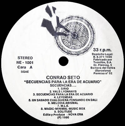Conrad Setó - Secuencias Para La Era De Acuario | Nova Era (N E 1001) - 2