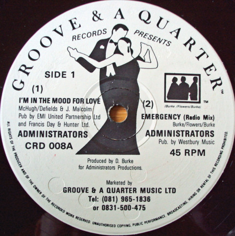 The Administrators - I'm In The Mood For Love | Groove & A Quarter Records (CRD 008) - main The Administrators - I'm In The Mood For Love | Groove & A Quarter Records (CRD 008) - main