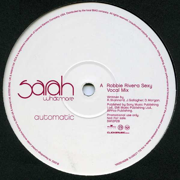 Sarah Whatmore - Automatic | BMG UK & Ireland (SW12P2B) - main Sarah Whatmore - Automatic | BMG UK & Ireland (SW12P2B) - main