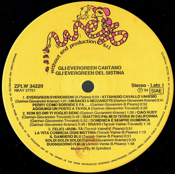 Gli Evergreen - Cantano Gli Evergreen del Sistina | Wep (ZPLW 34220) - 2