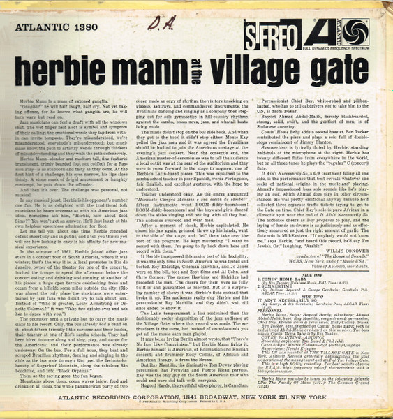 Herbie Mann - Herbie Mann At The Village Gate | Atlantic (ATLANTIC 1380) - 2