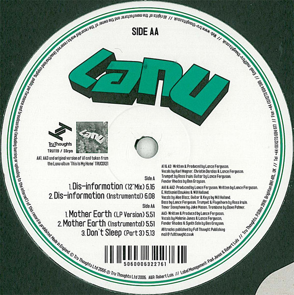 Lanu - Dis-information | Tru Thoughts (TRU 119) - 2