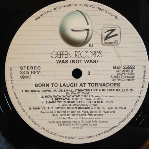 Was (Not Was) - Born To Laugh At Tornadoes | Geffen Records (GEF 25592) - 4