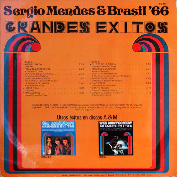 Sérgio Mendes & Brasil '66 - Grandes Éxitos | A&M Records (85 351-I) - 2 Sérgio Mendes & Brasil '66 - Grandes Éxitos | A&M Records (85 351-I) - 2