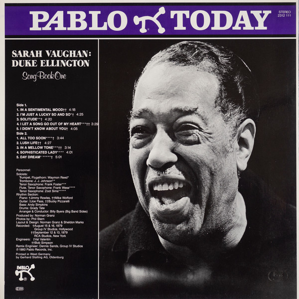Sarah Vaughan - Duke Ellington Song Book One | Pablo Today (2312 111) - 2