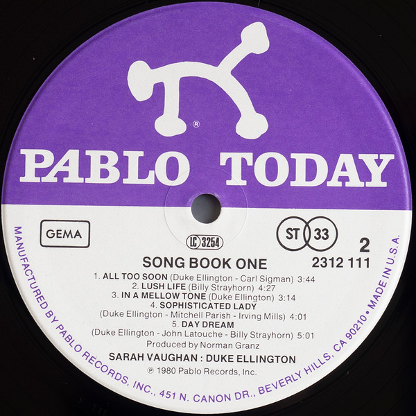Sarah Vaughan - Duke Ellington Song Book One | Pablo Today (2312 111) - 4