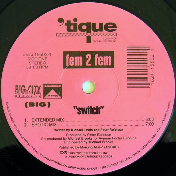 Fem 2 Fem - Switch | 'tique Records (01624-15502-1)