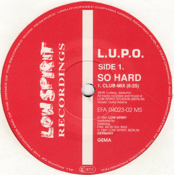 L.U.P.O. - So Hard | Low Spirit Recordings (EFA 04023-02 MS) - 2