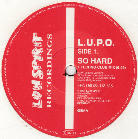 L.U.P.O. - So Hard | Low Spirit Recordings (EFA 04023-02 MS) L.U.P.O. - So Hard | Low Spirit Recordings (EFA 04023-02 MS)