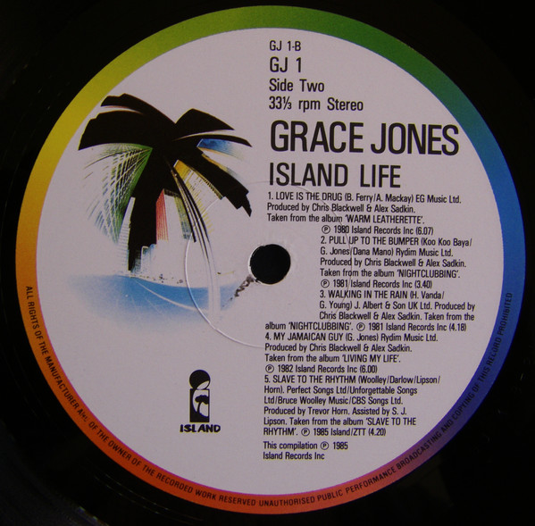 Grace Jones - Island Life | Island Records (GJ 1) - 9