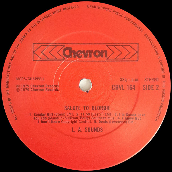 L.A. Sounds - Salute To Blondie | Chevron (CHVL 164) - 4