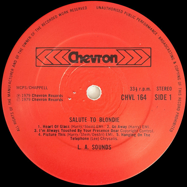 L.A. Sounds - Salute To Blondie | Chevron (CHVL 164) - 3