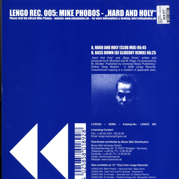 Mike Phobos - Hard And Holy | Lengo Records (LENGO 005) - 2