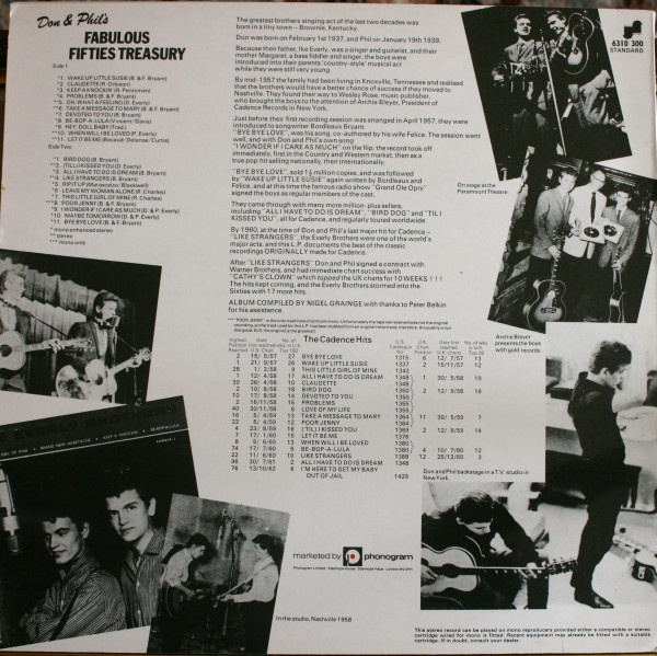 Everly Brothers - Don & Phil's Fabulous Fifties Treasury | Janus Records (6310 300) - 2