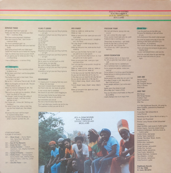 The Gladiators Featuring Albert Griffiths - Serious Thing | Nighthawk Records (NH 308) - 2