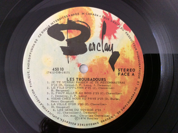 Les Troubadours - Les Troubadours | Barclay (45010) Les Troubadours - Les Troubadours | Barclay (45010)