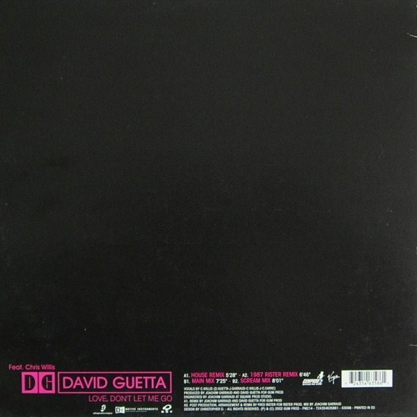 David Guetta Feat. Chris Willis - Love, Don't Let Me Go | Gum Prod (724354635861) - 2