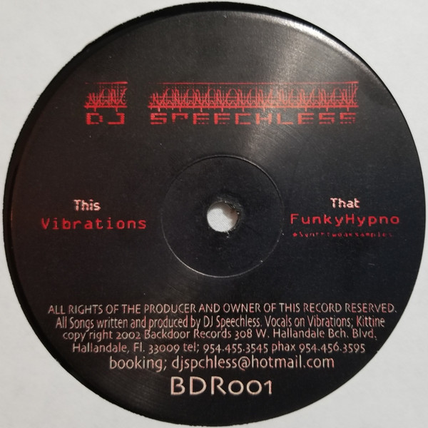 DJ Speechless - Vibrations | Backdoor Records (BDR001) - main