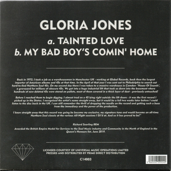 Gloria Jones - Tainted Love | Champion Records (C14003) - 2