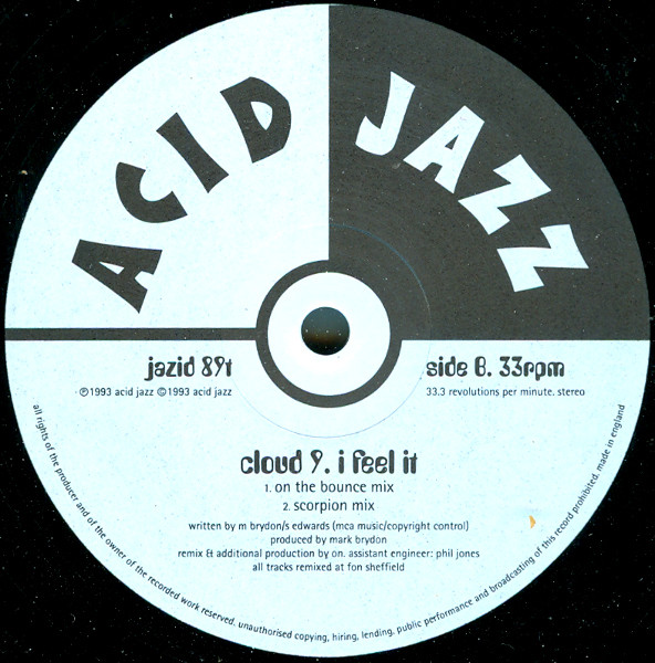 Cloud Nine - I Feel It | Acid Jazz (jazid 89t) - 4 Cloud Nine - I Feel It | Acid Jazz (jazid 89t) - 4