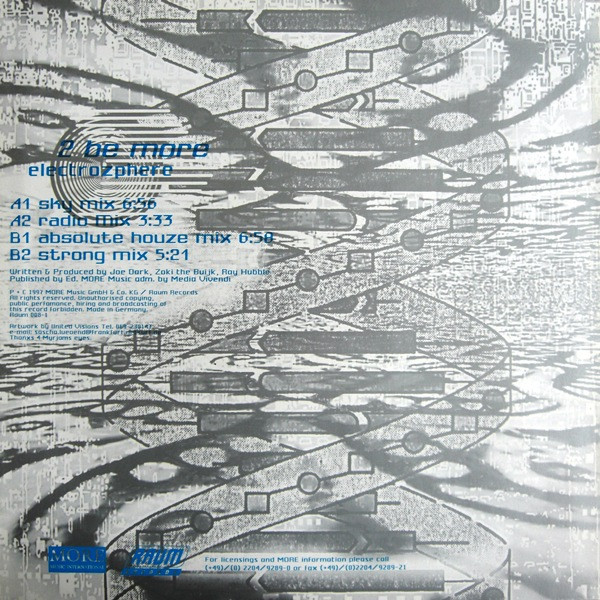 Electrozphere - 2 Be More | Raum Records (Raum 008-1)