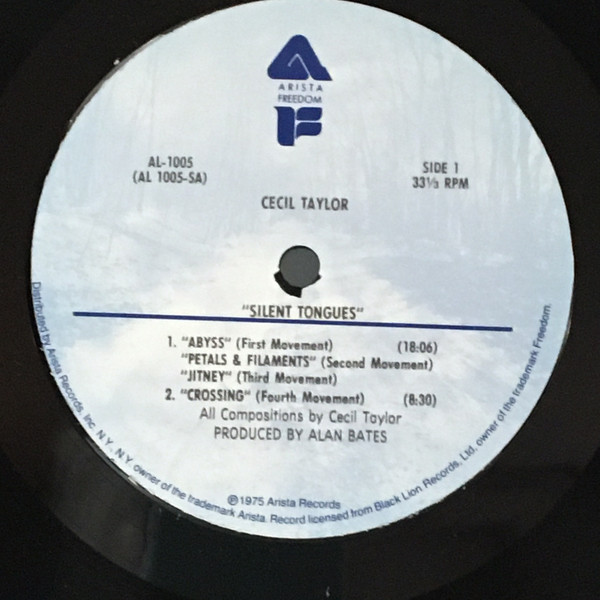 Cecil Taylor - Silent Tongues: Live At Montreux '74 | Arista (AL 1005) - 3