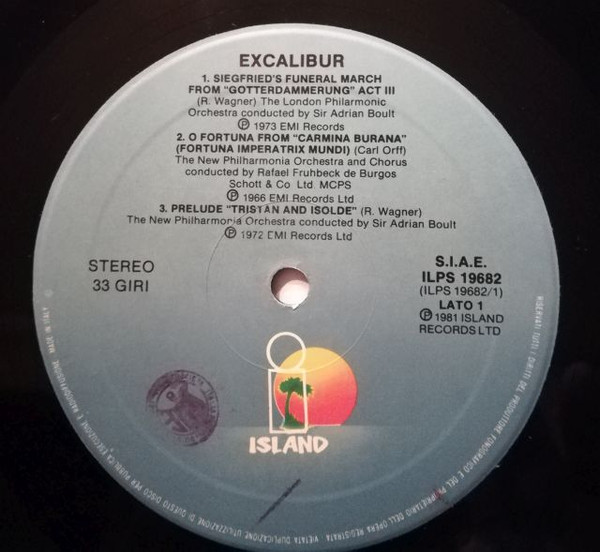Various - Music From The Film Excalibur And Other Selections | Island Records (ILPS 19682) - 3