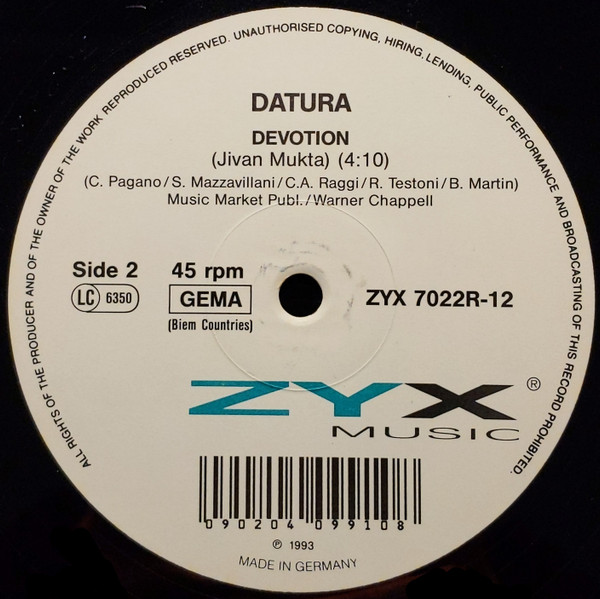 Datura - Devotion | ZYX Music (ZYX 7022R-12) - 2