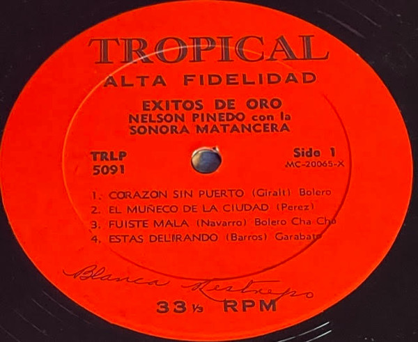 Nelson Pinedo Con La Sonora Matancera - Éxitos De Oro | Tropical (TRLP-5091) - 4 Nelson Pinedo Con La Sonora Matancera - Éxitos De Oro | Tropical (TRLP-5091) - 4