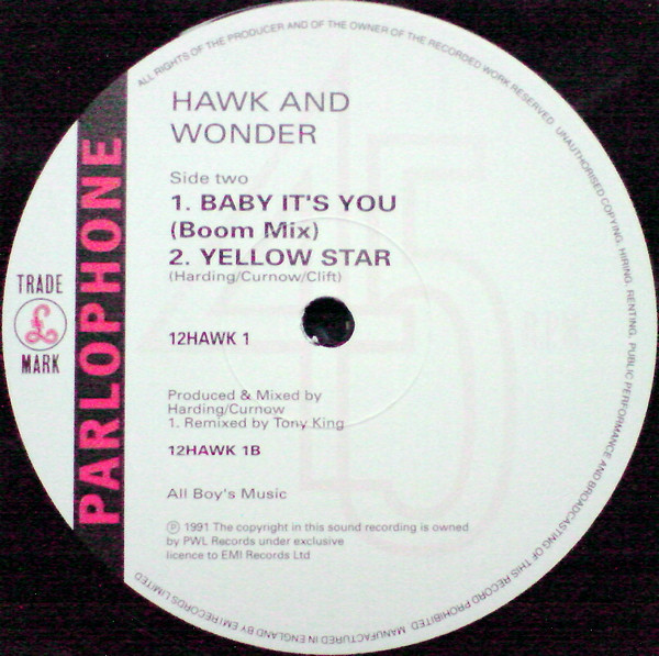 Hawk & Wonder - Baby It's You | Parlophone (12HAWK 1) - 3 Hawk & Wonder - Baby It's You | Parlophone (12HAWK 1) - 3