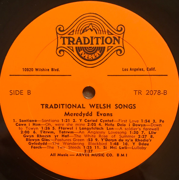 Meredydd Evans - Traditional Welsh Songs | Tradition Everest (TR 2078) - 4