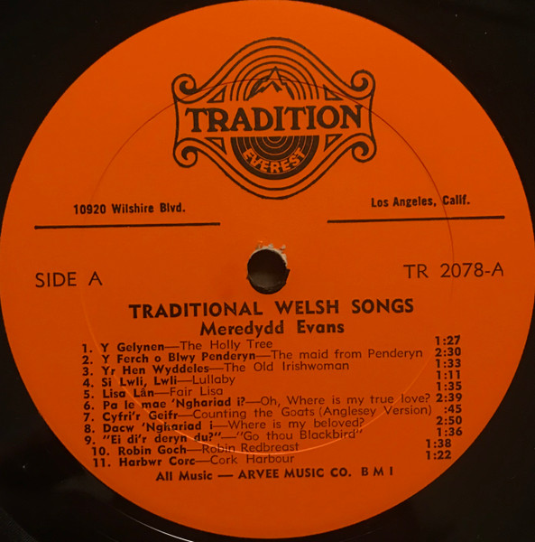 Meredydd Evans - Traditional Welsh Songs | Tradition Everest (TR 2078) - 3