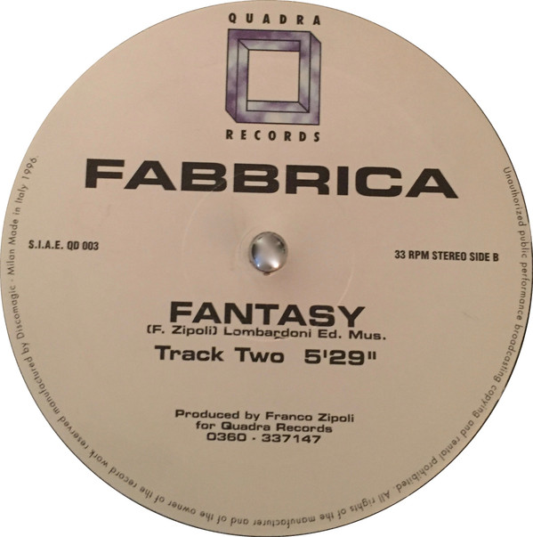 Fabbrica - Fantasy | Quadra Records (QD 003) - 2