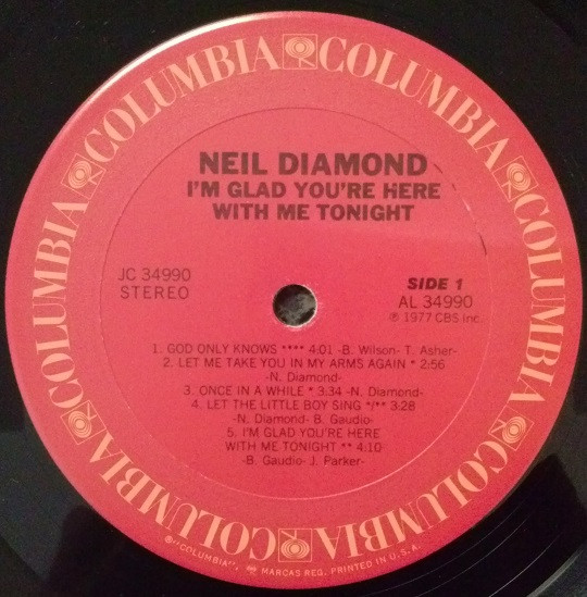 Neil Diamond - I'm Glad You're Here With Me Tonight | Columbia (JC 34990) - 3