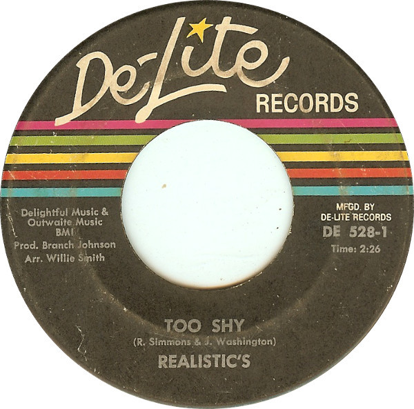 Realistic's - Please Baby Please / Too Shy | De-Lite Records (DE 528-0) - 2