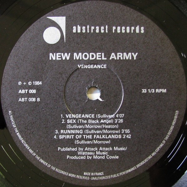 New Model Army - Vengeance | Abstract Records (ABT 008) - 4 New Model Army - Vengeance | Abstract Records (ABT 008) - 4