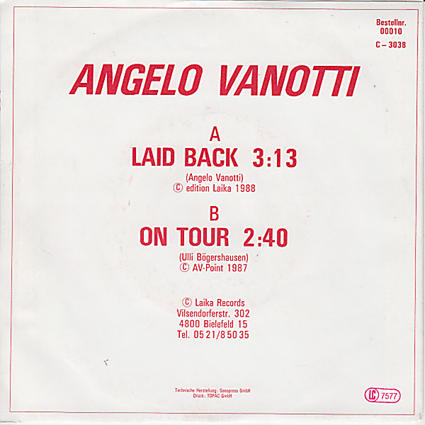 Angelo Vanotti - Laid Back | Laika Records (C 3038) - 2
