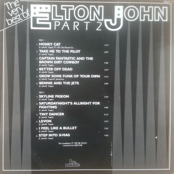 Elton John - The Very Best Of Elton John Part 2 | BR Music (BRLP 71) - 2