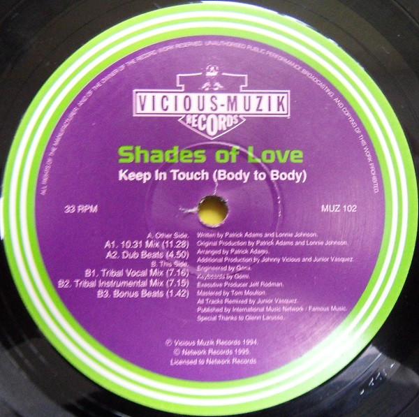 Shades Of Love - Keep In Touch (Body To Body) | Vicious Muzik Records (MUZ 102) - 3 Shades Of Love - Keep In Touch (Body To Body) | Vicious Muzik Records (MUZ 102) - 3