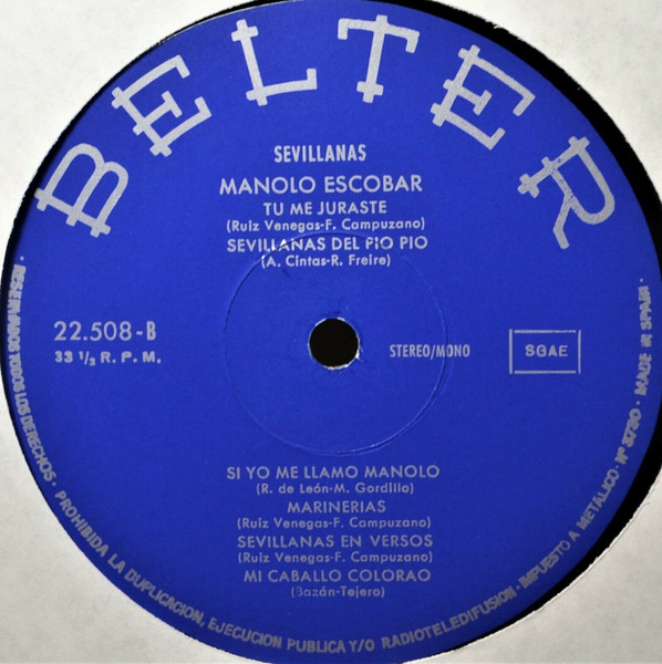 Manolo Escobar - Sevillanas | Belter (22.508) - 4