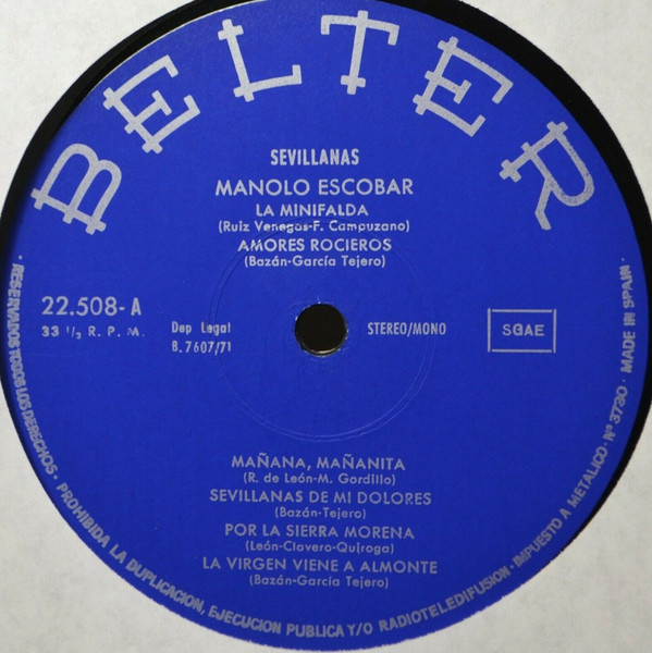 Manolo Escobar - Sevillanas | Belter (22.508) - 3