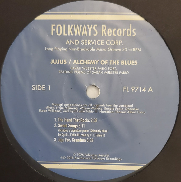 Sarah Webster Fabio - Jujus / Alchemy Of The Blues | Folkways Records (FL 9714) - 4